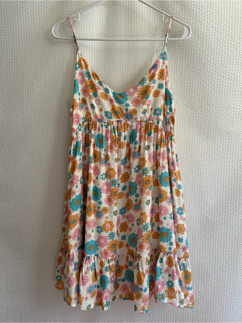 Pink Lily Women’s Retro Floral Babydoll Mini Dress Boho Festival Y2K Medium